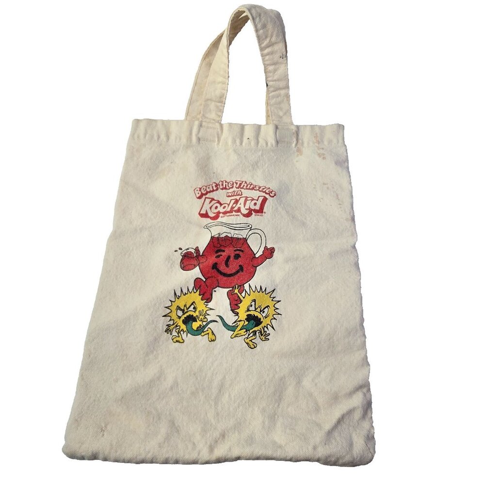 Vintage Kool-Aid Canvas Tote Bag Beat the Thirsties Koolaid Childhood Nostalgia